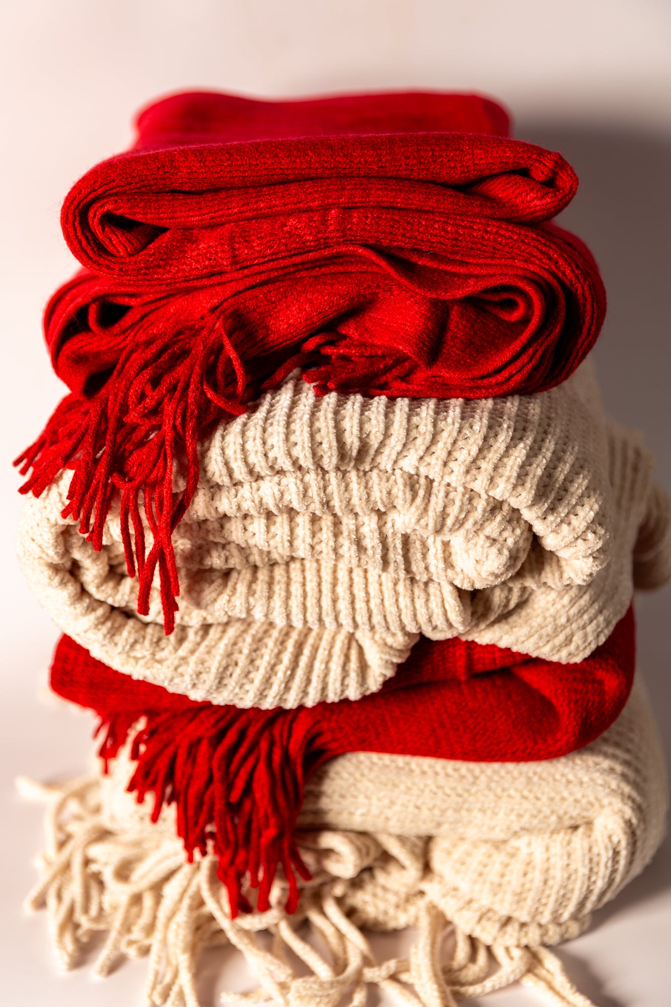 Blanket: Throw Cream Chenille