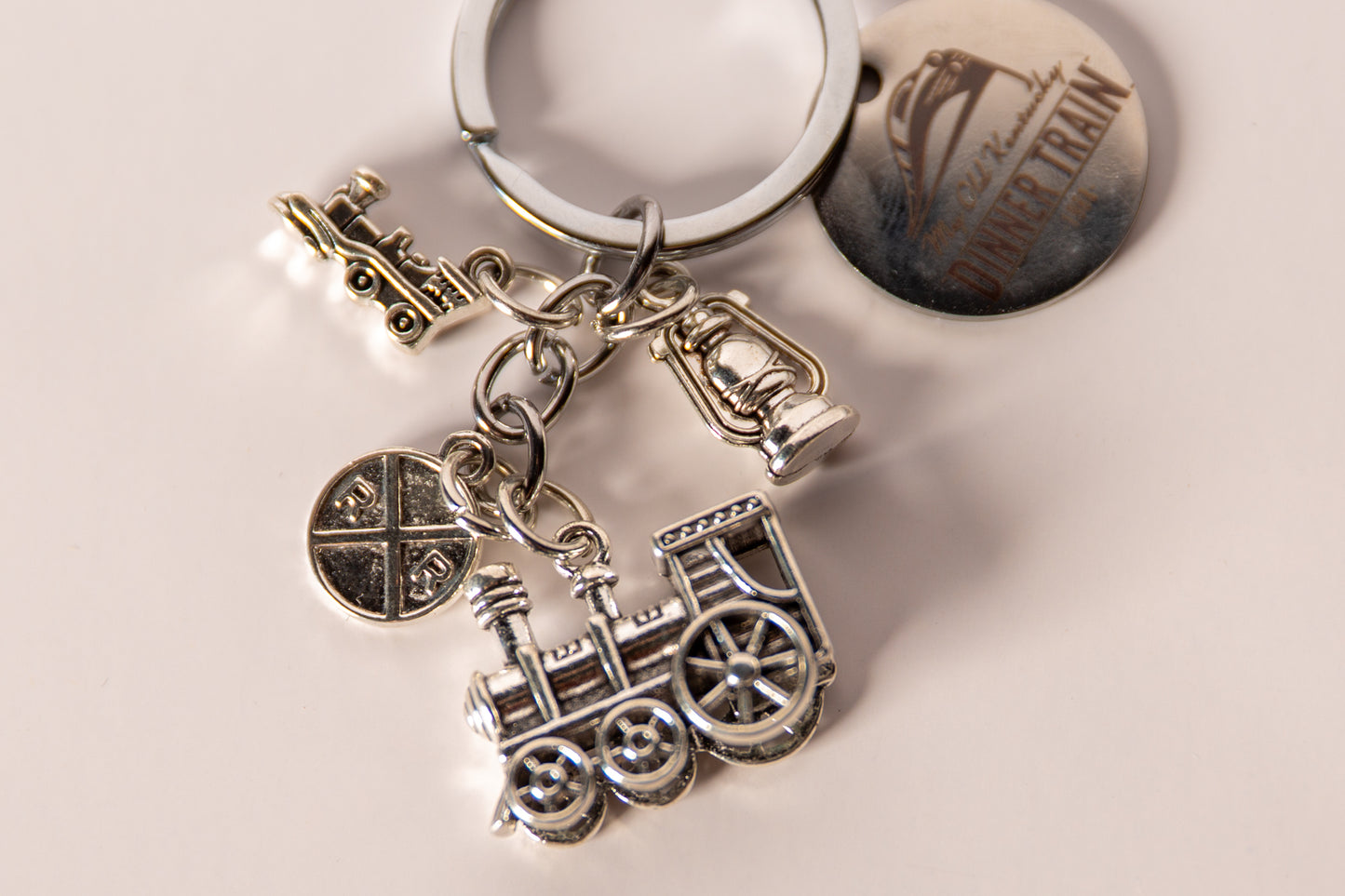 Vintage Steam Locomotive Charm Keychain