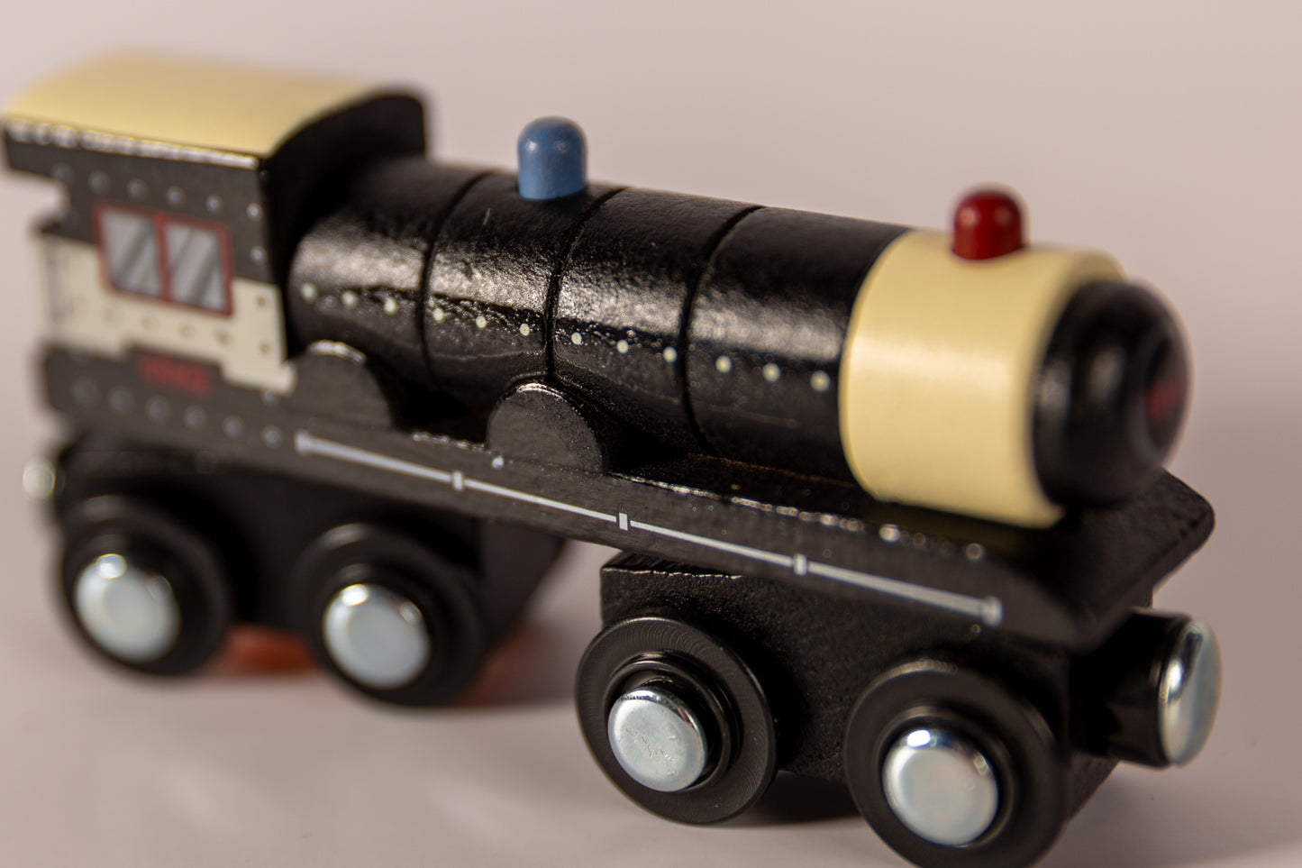 Wooden Magnetic Train Set Red Black White
