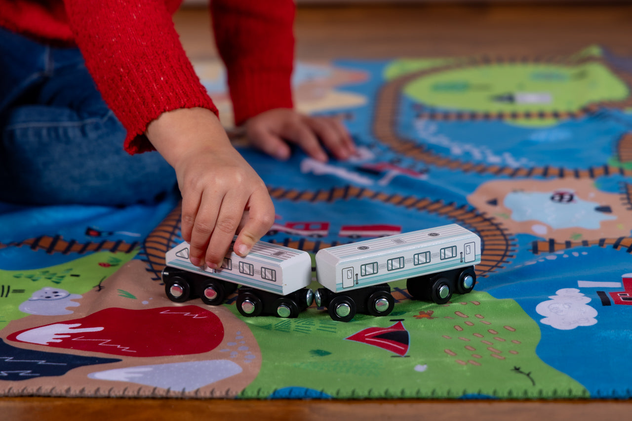Kids Town Train Track Blanket