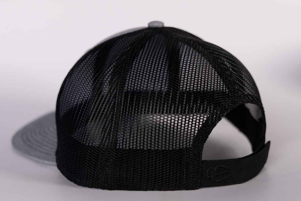 Grey Dinner Train Fabric Patch Hat