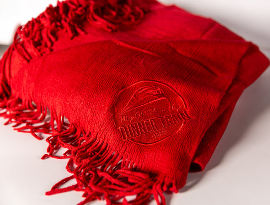 Blanket: Throw Red Knitted