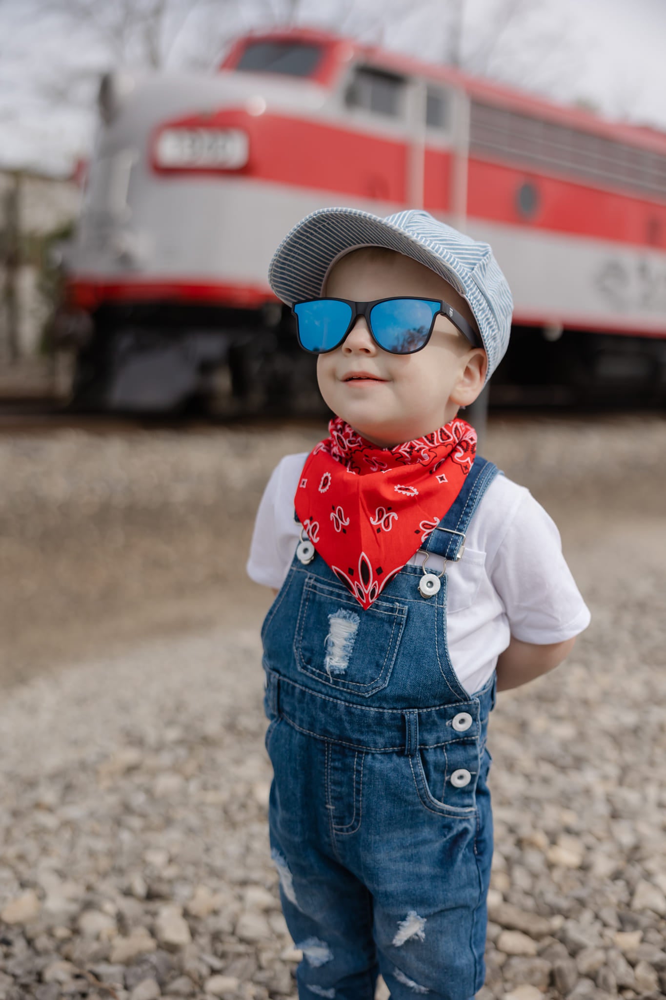 Kids Blue Engineer Hat with Patch