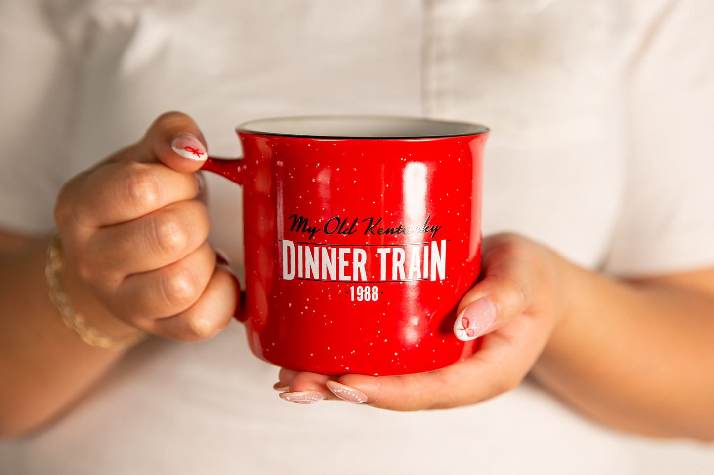 Red Speckled Camp-Style Mug